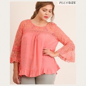 ✂️CLEARANCE XL 1X 2X PLUS Lace-trim top